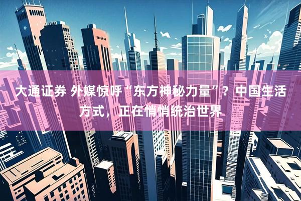大通证券 外媒惊呼“东方神秘力量”？中国生活方式，正在悄悄统治世界