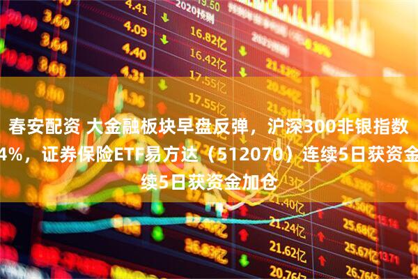 春安配资 大金融板块早盘反弹，沪深300非银指数涨超4%，证券保险ETF易方达（512070）连续5日获资金加仓