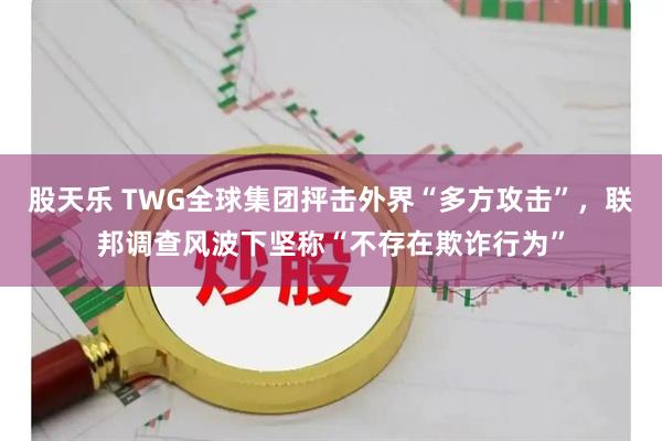 股天乐 TWG全球集团抨击外界“多方攻击”，联邦调查风波下坚称“不存在欺诈行为”